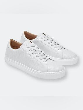 GREATS Brooklyn The Royale White Leather Perforated Shoe Womens Size US8.5
